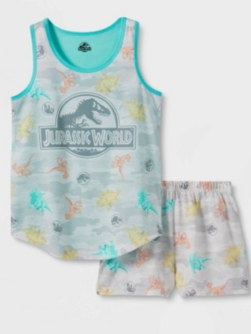 Jurassic World Boys' Turquoise Dino Tank & Short Pajama Set